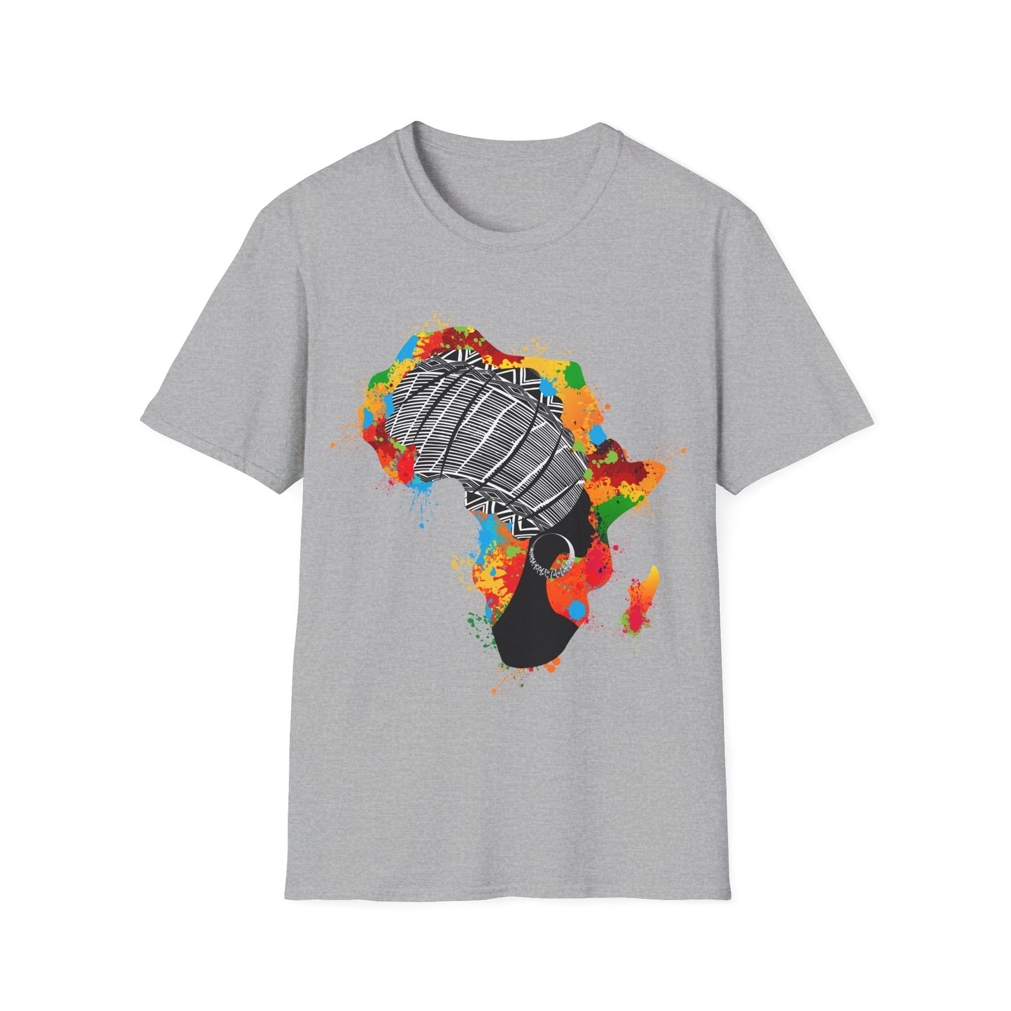 Africa Color-Splash Headwrap Map T-Shirt - Regular Fit